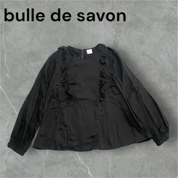 뷔르데사봉 블라우스 프릴 블랙 일본제 긴팔