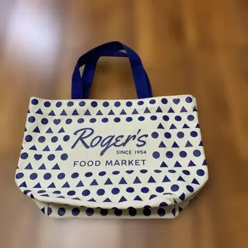 Roger's 토트백 아이보리 네이비