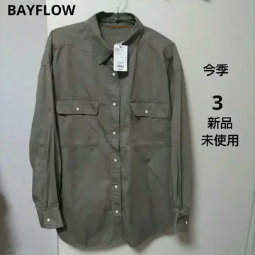 새상품 BAYFLOW 코튼 트윌 BiG 셔츠 카키