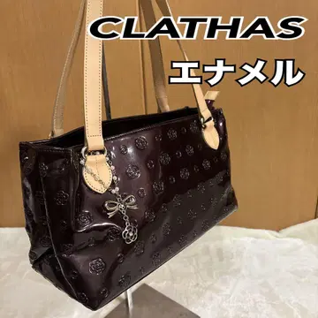 CLATHAS 클레이사스 꽃무늬 엠보싱 에나멜 가죽 핸드백 참