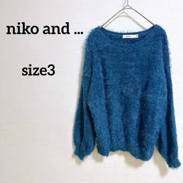 니코앤드 - 파란 퍼지 니트 스웨터 [ M ] 상당 니코앤드
