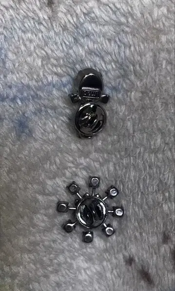 실버 파란색 크리스탈 핑 브로치