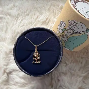 미녀와 야수 장미 모티브 목걸이 골드