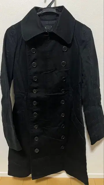 ATSUP 블랙 트렌치코트 자켓