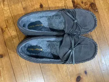 그레이 스웨이드 리본 포함 모카신