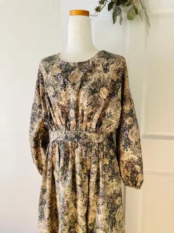 꽃무늬 개더 원피스/handmade