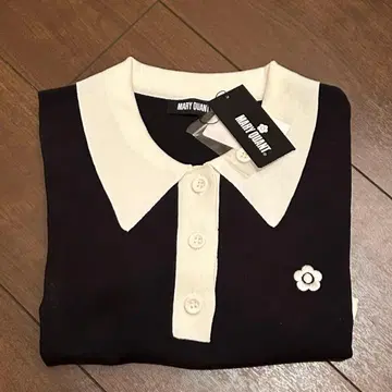 마리콴트 바이컬러 데이지 폴로 긴팔 미사용 새상품