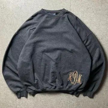 Hanes 90s 무지 원포인트 자수 아메카지 다크 그레이 XL