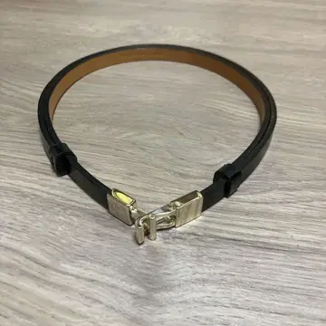 갸루 가란테 블랙 가죽 벨트 골드 버클