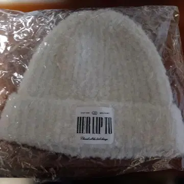 HER LIP TO 화이트 니트 모자