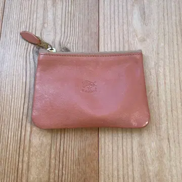 IL BISONTE 가죽 코인 케이스 핑크