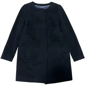 언타이틀 캐시미어 혼방 노카라 코트 블랙