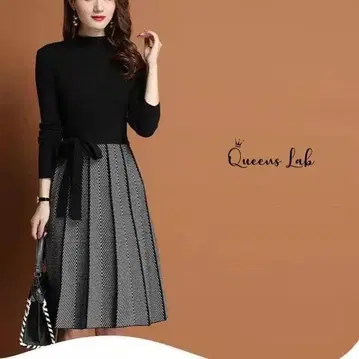 니트 원피스 원피스 여성용 니트 귀여운 봄 가을 겨울 무릎 기장