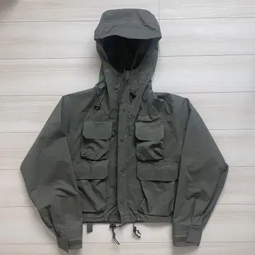 70s 80s LLBean 피싱 재킷 카키 짧은 기장 싱글 소매