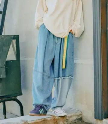 MODE NORM CORE] 리메이크풍 데님 벌룬 팬츠 라이트 블루 L