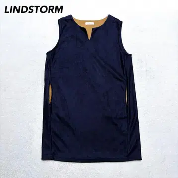 [ 린 스톰 ] 슬리브리스 원피스 네이비 LL 빅 사이즈 체형 커버