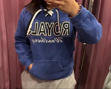 짧은 기장 Parker vintage 로얄 블루 라메 문자 Y2K