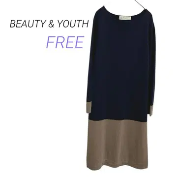 BEAUTY & YOUTH [ FREE ] 울 100% 니트 원피스