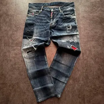 초레어 디스퀘어드 가공 스케이터 데님 스트레치 y2k 50