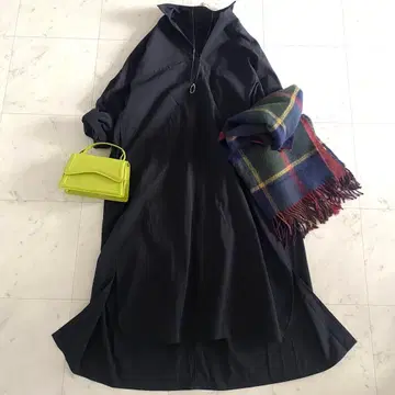 컨디션 최상 스픽 앤 스팬 스키퍼 셔츠 원피스 블랙 맥시 길이