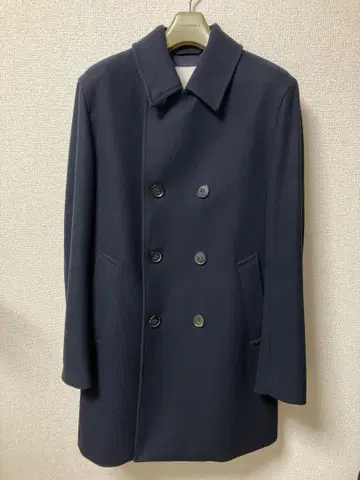 매킨토시 울 네이비 피 코트 6버튼