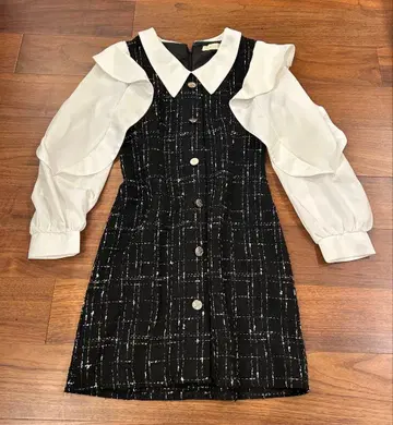 안미르 블랙 트위드 원피스