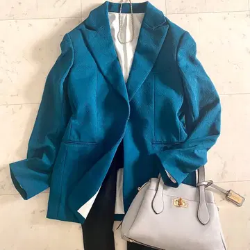 새상품급 후미카우치다 페이즐리 무늬 자카드 테일러드 자켓 오버 사이즈