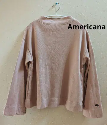 Americana 양쪽 사이드 지퍼 포켓 소매 로고 마크 자수 맨투맨