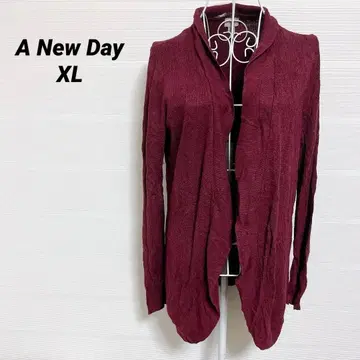 A New Day 버건디 XL 가디건 겉옷 멋스러운 구제 의류
