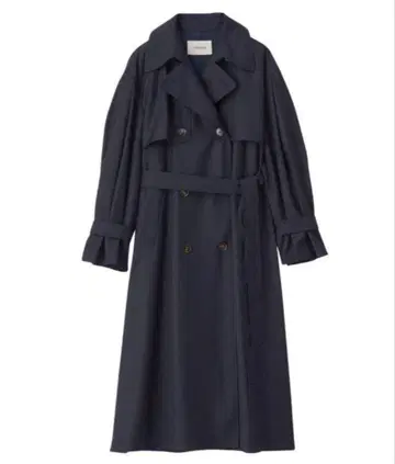 COCODEAL 코코딜 턱 볼륨 슬리브 트렌치코트 네이비