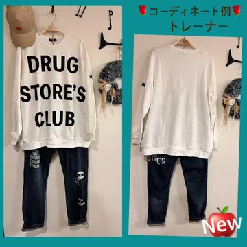 드럭 스토어즈 [ 새상품 ] 빅 로고 프린트 얇은 소재 트레이닝복
