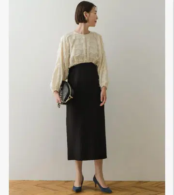 [택 포함 새상품] ROSSO 자카드 도킹 원피스