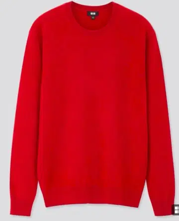 2색 세트 유니클로 캐시미어 크루넥 스웨터 (레드 블랙)