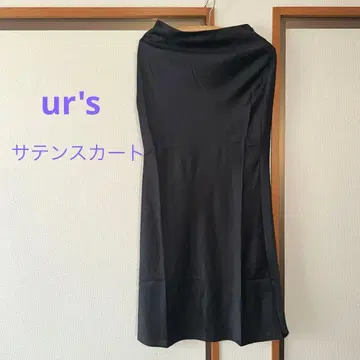 [ 미사용 새상품 ] 인기 urs 새틴 머메이드 맥시 스커트 M 블랙