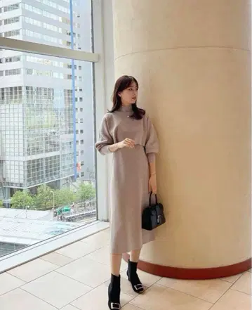 아나이 메리노울 앙상블 니트 원피스