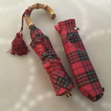 WAKAO 와카오 일본제 천연 대나무 핸들 빨간색 체크