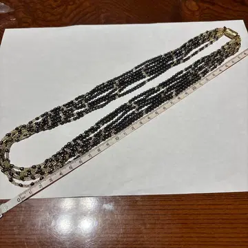 블랙과 골드 골드의 다층 목걸이 Silva 담수 펄