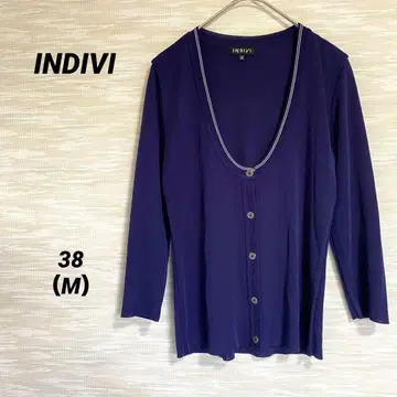 인디비 INDIVI 7부 소매 가디건 [ M ] 오피스 깔끔 고급 네이비