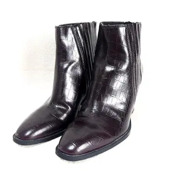 [ 레어 ] ZARA 부츠 다크 브라운 크로커다일 패턴 사이즈 38