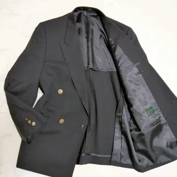 빈티지 테일러드 자켓 더블 골드 버튼 블랙 M 상당