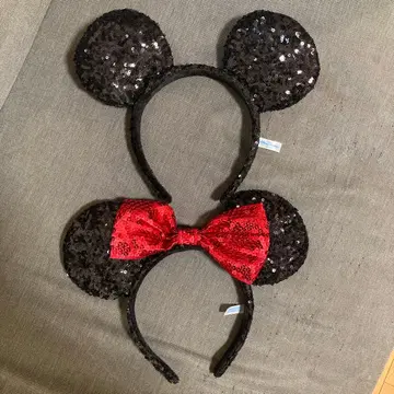 미니 마우스풍 스팽글 머리띠