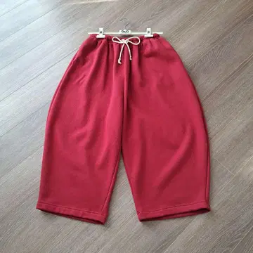 빨간색 와이드 팬츠 벌룬 팬츠