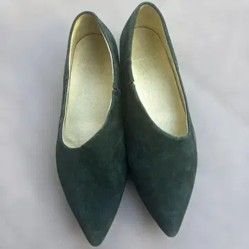 MANA 플랫 펌프스 복슬복슬 바부쉬 38 24cm 그린