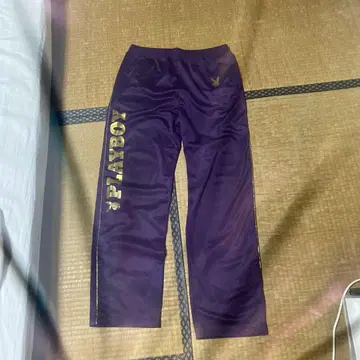 플레이보이 저지 퍼플 스포츠 팬츠 로고