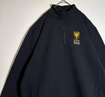 러셀 애슬레틱 칼리지 자수 로고 하프 지퍼 속기모 맨투맨