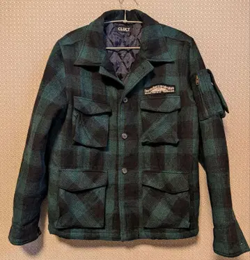 CLUCT 옴브레 체크 울 자켓 클럭 M