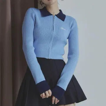 Lallana 배색 숏 가디건