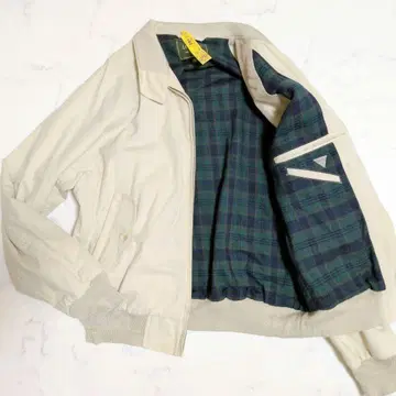 빈티지 탄력 해링턴 자켓 스윙탑 체크 베이지 M