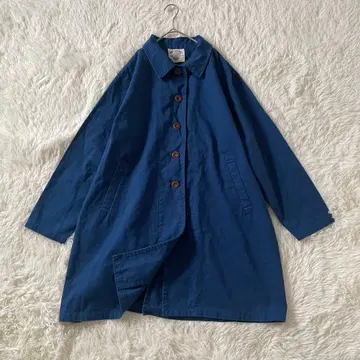 노던트랙 [ L ] 코튼 코트 여성용 블루 계열 버튼 부착 가을봄 코디