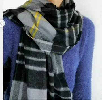 체크 무늬 스톨 그레이 블랙 존스턴스